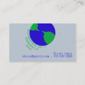 Earth Chat Visitekaartje (Achterkant)