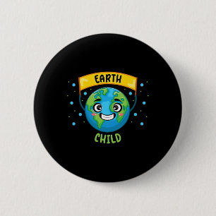 Earth Child Save Planet Teacher Science Climate Ch Ronde Button 5,7 Cm