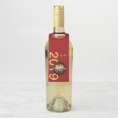 Earth Chinees Varkensjaar 2019 Bottle Hanger label (Op fles)