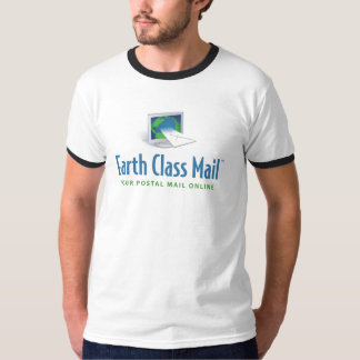 Earth Class Mail ringer t-shirt wit met zwart