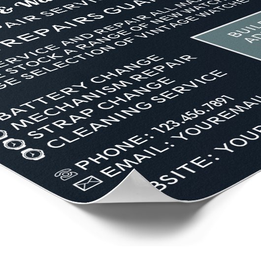 Earth Clock, Horoloog Adverteren Poster (Hoek)