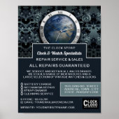 Earth Clock, Horoloog Adverteren Poster (Voorkant)