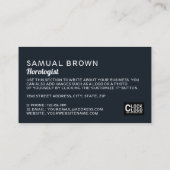 Earth Clock, Horoloog Visitekaartje (Achterkant)