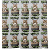 Earth Colours Schattigee Tabby Tekening Douchegordijn (Voorkant)