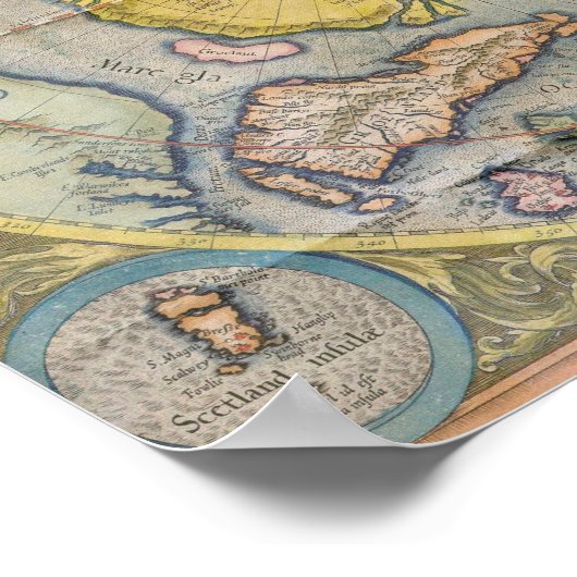 Earth Continent  digitale kaarten Poster (Hoek)