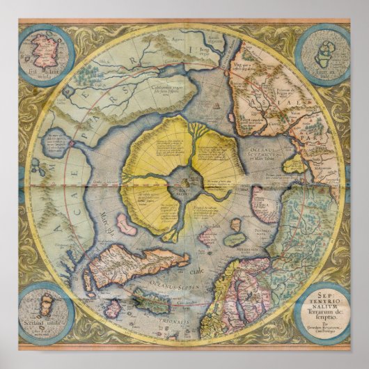 Earth Continent  digitale kaarten Poster (Voorkant)