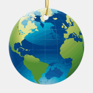 Earth Continent wereldbol ornament