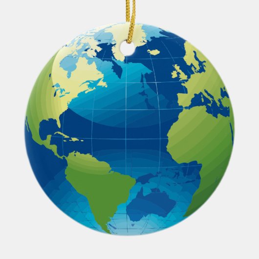 Earth Continent wereldbol ornament (Voorkant)