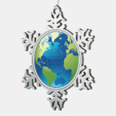 Earth continent wereldbol Pewter ornament (Rechts)