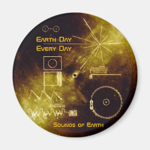 Earth Day 2012 - Sounds of Earth goud record Magneet