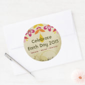 Earth Day 2015 Bloemen Abstracte Stickers (Envelop)
