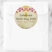 Earth Day 2015 Bloemen Abstracte Stickers (Tas)