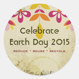 Earth Day 2015 Floral Abstract Stickers