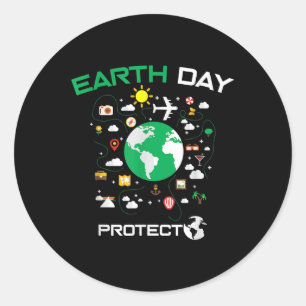 Earth Day 2022 Milieubescherming Save the P Ronde Sticker