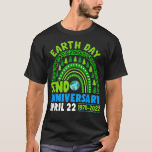 Earth Day 2022 Rainbow Trendy 52e Jubileum Kind T-shirt