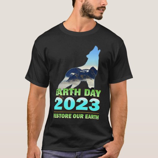 Earth Day 2023 Herstel Onze Aarde T-shirt (Voorkant)