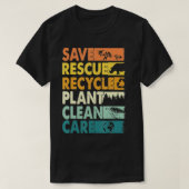 Earth Day 2023 Save bijes Rescue Animals Recycled T-shirt (Design voorkant)