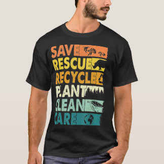 Earth Day 2023 Save bijes Rescue Animals Recycled  T-shirt