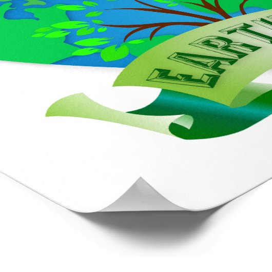 Earth Day 2024 Hart Groen Poster (Hoek)