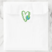Earth Day 2024 Heart Earth Day Kinder Jongens Meis Vierkante Sticker (Tas)