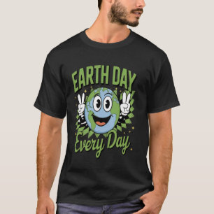 Earth Day 2025 Elke dag redden de planeet Happy SM T-shirt