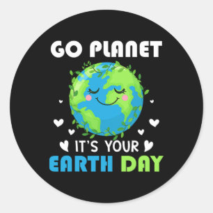 Earth Day 2025 Go Planet Het is jouw Dag van de Aa Ronde Sticker