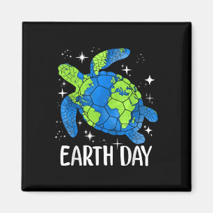 Earth Day 2025 Herstel Earth Turtle Art Save the P Magneet