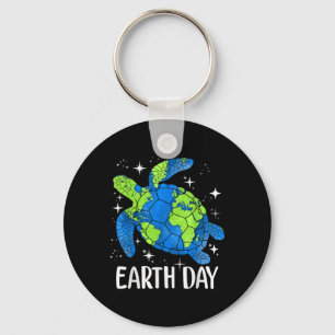 Earth Day 2025 Herstel Earth Turtle Art Save the P Sleutelhanger