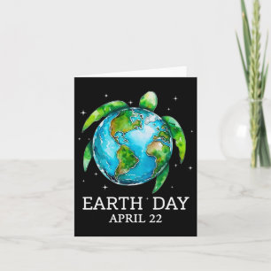 Earth Day 2025 Herstel Earth Zee Turtle Art Save T Kaart