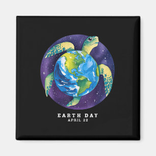 Earth Day 2025 Herstel Earth Zee Turtle Art Save T Magneet