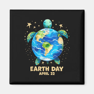 Earth Day 2025 Herstel Earth Zee Turtle Art Save T Magneet