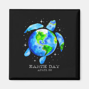 Earth Day 2025 Herstel Earth Zee Turtle Art Save T Magneet
