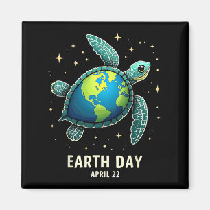 Earth Day 2025 Herstel Earth Zee Turtle Art Save T Magneet