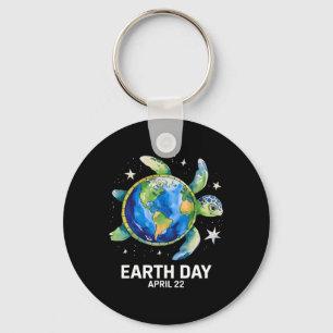 Earth Day 2025 Herstel Earth Zee Turtle Art Save T Sleutelhanger
