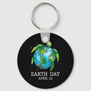 Earth Day 2025 Herstel Earth Zee Turtle Art Save T Sleutelhanger