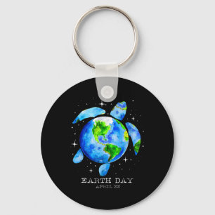 Earth Day 2025 Herstel Earth Zee Turtle Art Save T Sleutelhanger