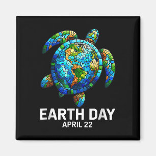 Earth Day 2025 Herstel Earth Zee Turtle Save the P Magneet