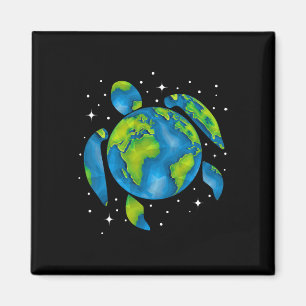 Earth Day 2025 Herstel Recyclen Zee Schildpad Red  Magneet