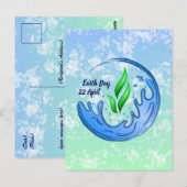 Earth Day 2025 Onze kracht Onze planeet Crest Briefkaart (Voorkant / Achterkant)