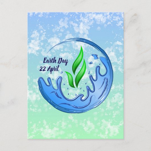 Earth Day 2025 Onze kracht Onze planeet Crest Briefkaart (Voorkant)