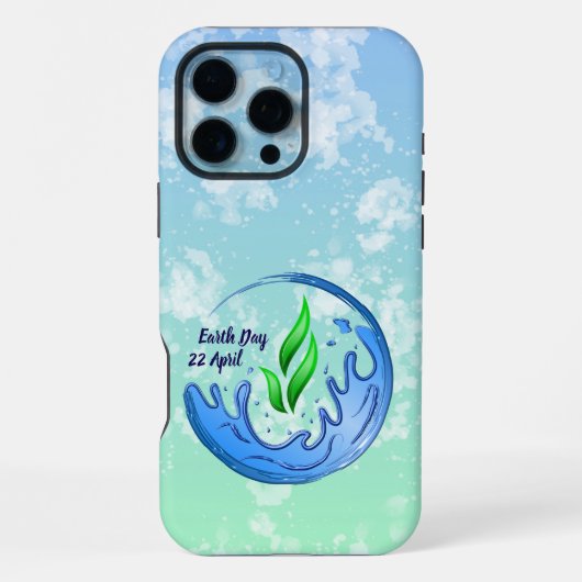 Earth Day 2025 Onze kracht Onze planeet Crest iPhone Hoesje (Achterkant)