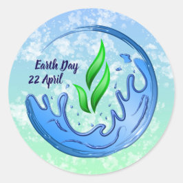 Earth Day 2025 Onze kracht Onze planeet Crest Ronde Sticker