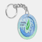 Earth Day 2025 Onze kracht Onze planeet Crest Sleutelhanger (Voorkant Links)