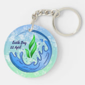 Earth Day 2025 Onze kracht Onze planeet Crest Sleutelhanger (Achterkant)