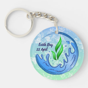 Earth Day 2025 Onze kracht Onze planeet Crest Sleutelhanger