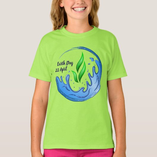 Earth Day 2025 Onze kracht Onze planeet Crest T-shirt (Voorkant)