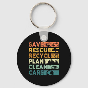Earth Day 2025 Save Bees Rescue Animals Recyclen P Sleutelhanger
