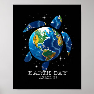 Earth Day 2025 Save Earth Zee Schildpad Art Save t Poster
