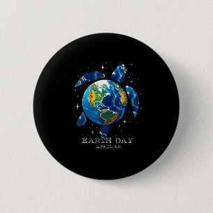 Earth Day 2025 Save Earth Zee Schildpad Art Save t Ronde Button 5,7 Cm