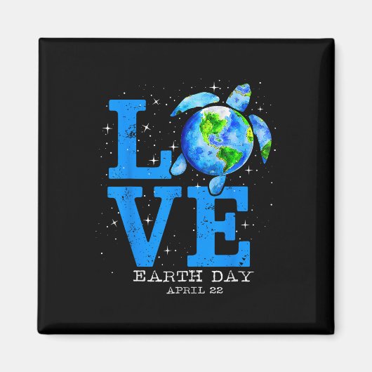 Earth Day 2025 Save Zee Turtle De Planeet Herstel Magneet (Voorkant)